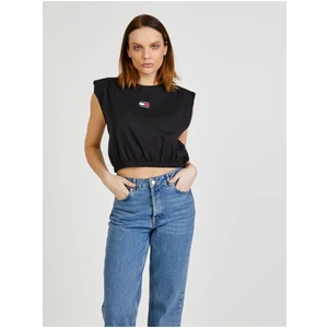 Černé dámské cropped tričko Tommy Jeans - Dámské