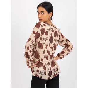 Beige and brown pleated blouse Mirka