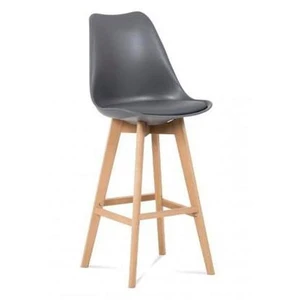 Barová stolička CTB-801 plast / ekokoža / buk Sivá,Barová stolička CTB-801 plast / ekokoža / buk Sivá