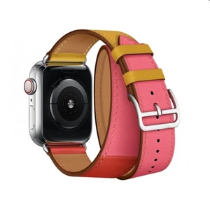 Kožený řemínek COTEetCI Calf Leather Band pro Apple Watch 42/44mm, oranžová-červená-růžová