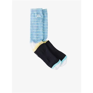 Set of two pairs of socks in black-blue and black Quiksilver - Men