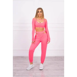 Set with a top blouse pink neon