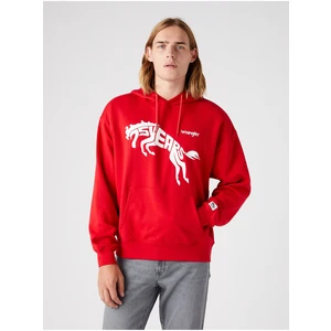 Red Unisex Patterned Hoodie Wrangler - Men