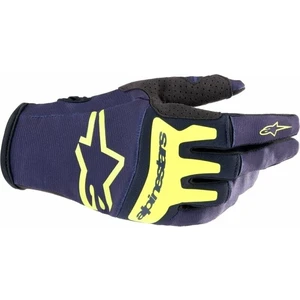 Alpinestars Techstar Gloves Night Navy/Yellow Fluorescent S Motorradhandschuhe