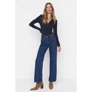 Trendyol Blue Normal Waist Wide Leg Jeans