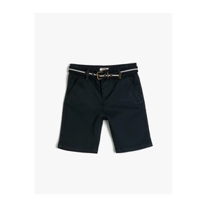 Koton Basic Bermuda Shorts With Belt Detail Pockets Cotton Cotton with Adjustable Elastic Waist.