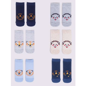 Yoclub Kids's Boys' Ankle Thin Cotton Socks Patterns Colours 6-Pack SKS-0072C-AA00-002