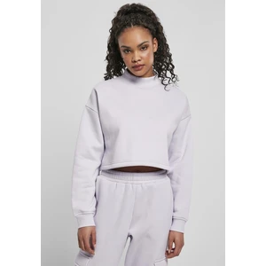 Dámský ostříhaný oversized potit High Neck Crew soft lilac