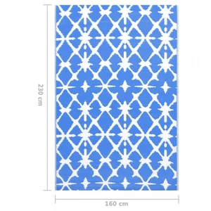 Venkovní koberec PP modrá / bílá Dekorhome 160x230 cm,Venkovní koberec PP modrá / bílá Dekorhome 160x230 cm