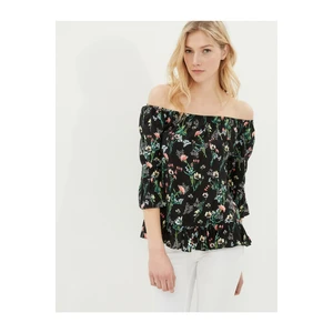Koton Women's Black Floral Blouse