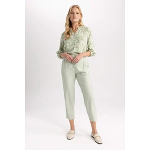 DEFACTO Jogger Linen Look High Waist Trousers