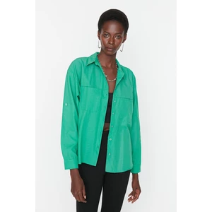 Trendyol Green Shirt with Two Pockets