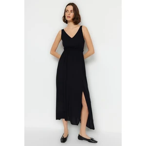 Trendyol Black Low-Cut Dress