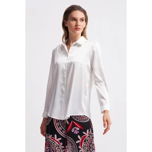 Gusto Satin Shirt - White