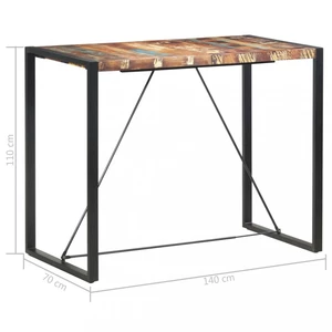 Barový stůl hnědá / černá Dekorhome 140x70x110 cm,Barový stůl hnědá / černá Dekorhome 140x70x110 cm