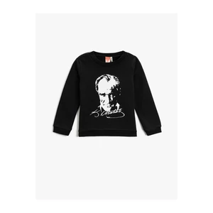 Koton Ataturk Printed Sweatshirt, Crew Neck