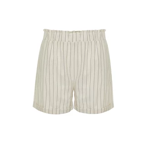 Trendyol Curve Beige Striped Linen Look Shorts & Bermuda