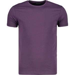 Trendyol Purple Men's Basic T-shirt-Cotton Short Sleeve Cycling Collar