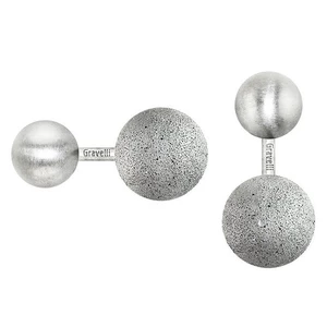 GRAVELLI JEWELLERY Manžetové knoflíčky Beads – světle šedá
