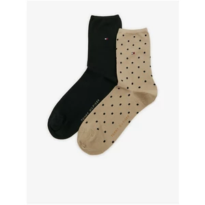 Tommy Hilfiger Set of two pairs of women's socks in beige and black Tommy Hilf - Ladies