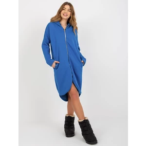 Women's Long Zipper Sweatshirt Rue Paris Tina - Blue