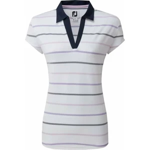 Footjoy Cap Sleeve Colour Block Womens Polo Shirt White/Navy S