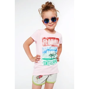Girls' T-shirt with light pink print