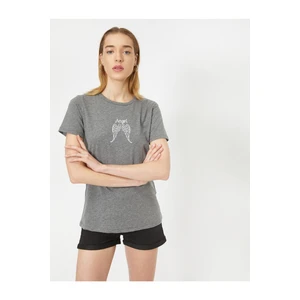 Koton T-Shirt - Gray - Fitted