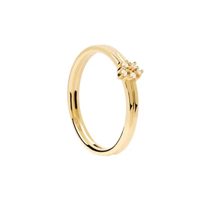 PDPAOLA Půvabný pozlacený prsten se zirkony NOVA Gold AN01-615 50 mm