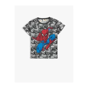 Koton Spiderman Printed Short Sleeved T-Shirt Licensed Crew Neck