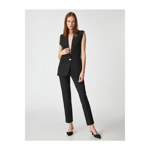 Koton Cigarette Trousers Skinny Legs with Pockets High Waist