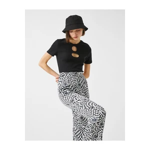 Koton Crop T-Shirt with Window Detail Cotton