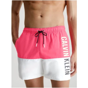 Bílo-růžové pánské plavky Calvin Klein Underwear Intense Power-Medium Draws - Pánské