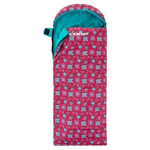 Girls' blanket sleeping bag LOAP FIEMME FLOWERS Pink/Blue