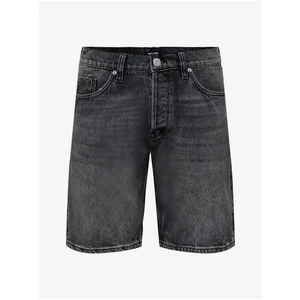 Black Mens Denim Shorts ONLY & SONS Edge - Men