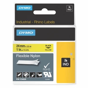 Dymo Rhino 1734525, S0773850, 24mm x 3,5m černý tisk / žlutý podklad , originální páska