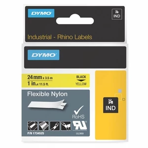 Dymo Rhino 1734525, S0773850, 24mm x 3,5m čierný druk / žltý podklad , originálna páska