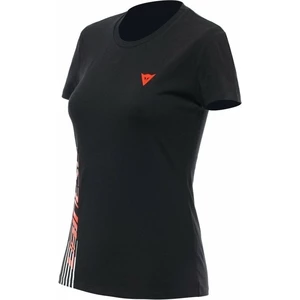 Dainese T-Shirt Logo Lady Black/Fluo Red L Angelshirt