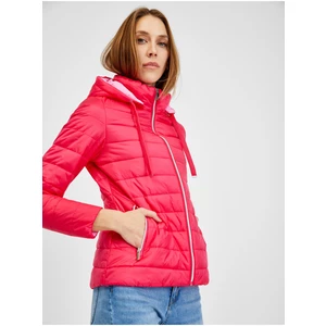 Orsay Dark Pink Ladies Winter Quilted Jacket - Women