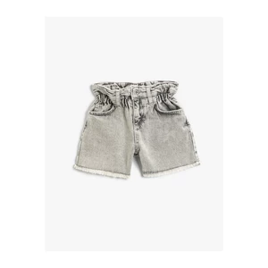 Koton Basic Cotton Denim Shorts with Elastic Waist.
