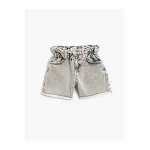 Koton Basic Cotton Denim Shorts with Elastic Waist.