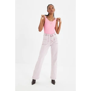 Trendyol Pink Pocket részletes High Waist 90's Wide Leg Jeans