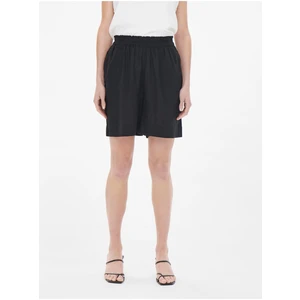 Black Womens Linen Shorts ONLY Tokyo - Women