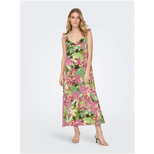 Pink-green Women's patterned maxi-dresses ONLY Zora - Women