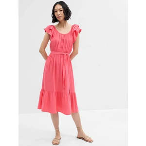 GAP Muslin midi dress with frills - Women