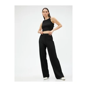 Koton Pleated Trousers High Waist Elastic Waist