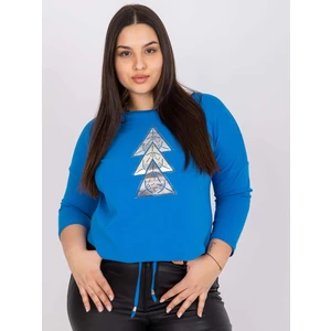 Large size blouse with Beat print