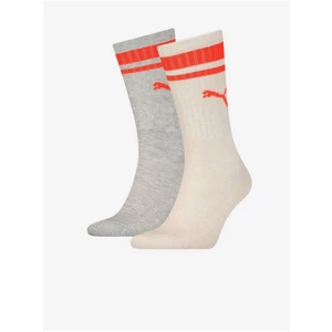 Puma Sada dvou párů pánských ponožek v krémové a světle šedé barvě Pum - Pánské