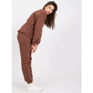 Dark brown Edvige cotton tracksuit set