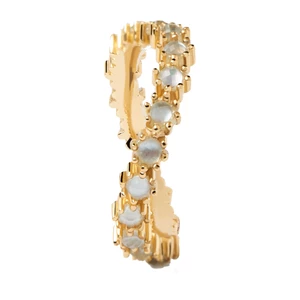 PDPAOLA Elegantní pozlacený prsten se zirkony BLUE TIDE Gold AN01-460 54 mm